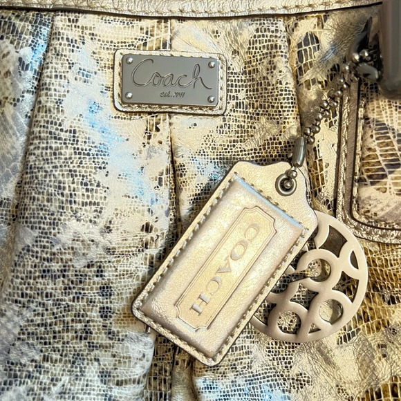 RARE Coach Kristin Python Metallic Hobo Shoulder Bag - Picture 6 of 10